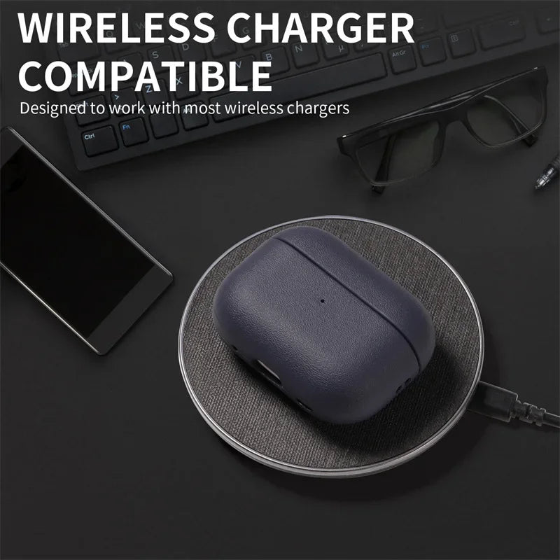 Leather Grain Case for AirPods Pro 2 – Premium Protective Cover for Apple AirPods Gen 2&3 Bluetooth Earphones