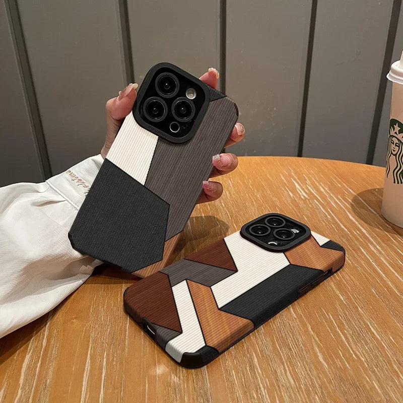 Aura For Funda Iphone Case Women Men Leather Cover