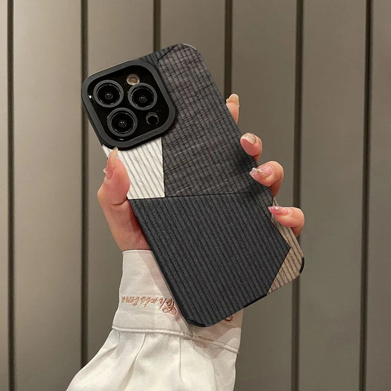 Aura For Funda Iphone Case Women Men Leather Cover