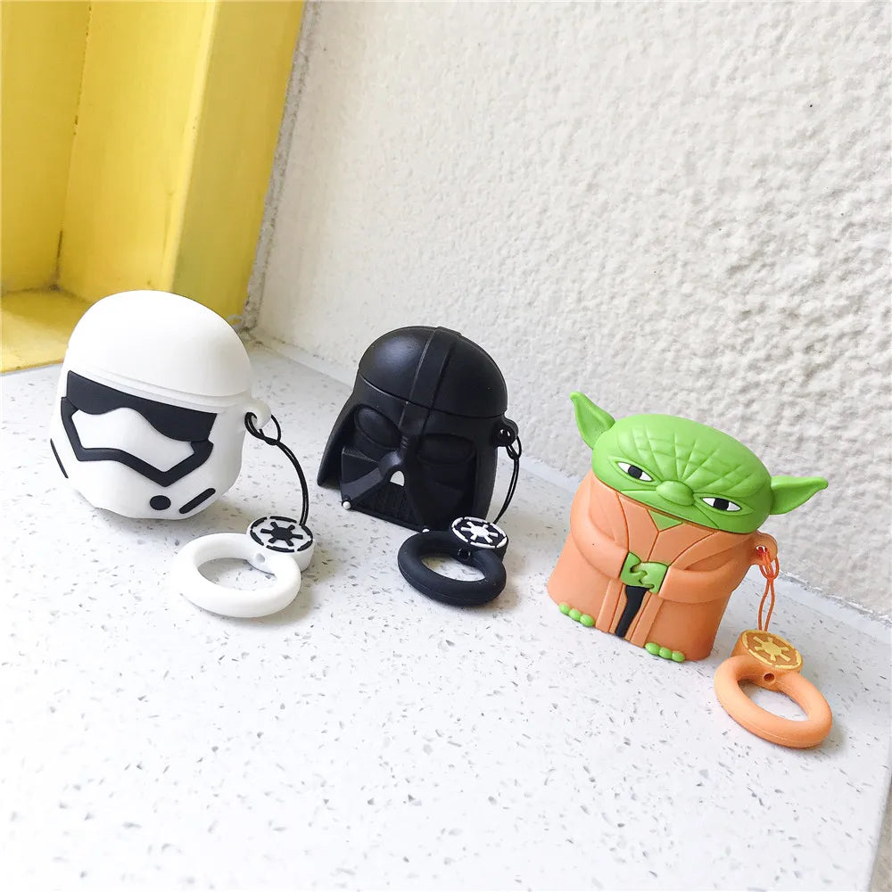 Aura Airpods Cute Cartoon Darth Vader Silicone Earphone Case