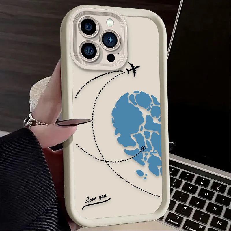 AuraCase Loves Hearts Paireds Phone Case for IPhone Soft TPU Back Cover