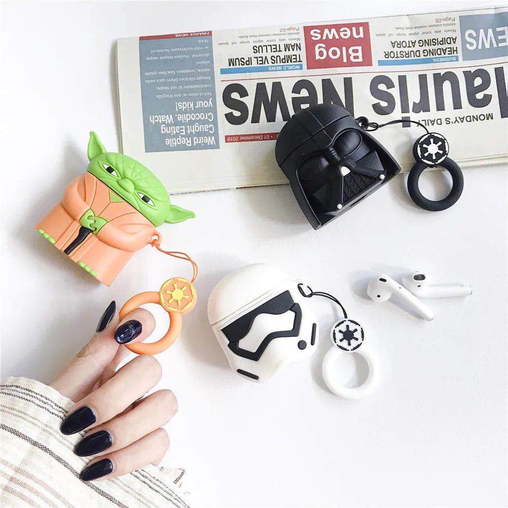 Aura Airpods Cute Cartoon Darth Vader Silicone Earphone Case