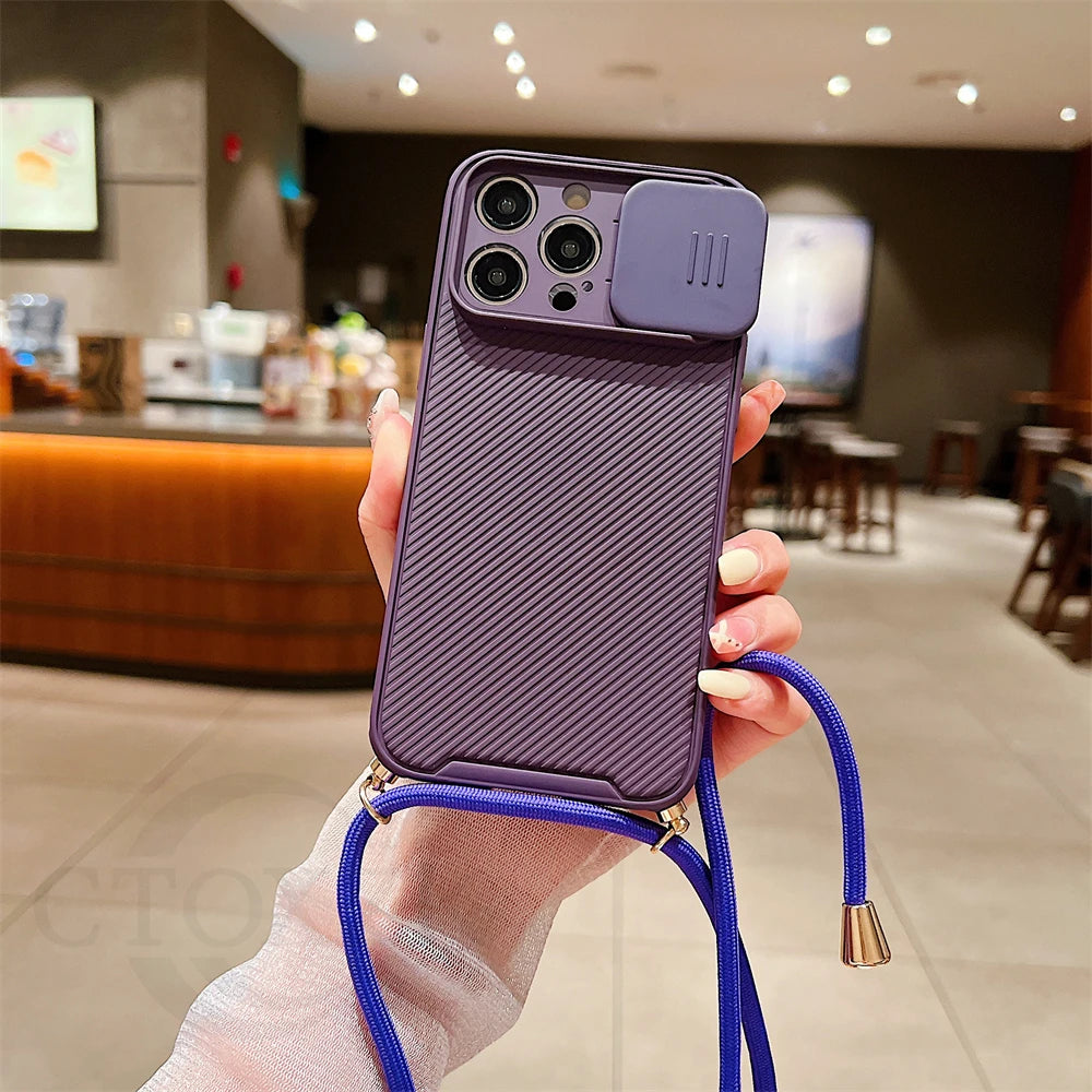 Aura Crossbody Lanyard Cord Rope Strap Magnetic Phone Case Slider Camera Lens Protection Cover