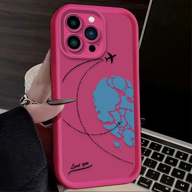 AuraCase Loves Hearts Paireds Phone Case for IPhone Soft TPU Back Cover