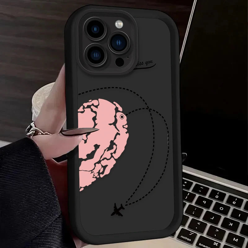 AuraCase Loves Hearts Paireds Phone Case for IPhone Soft TPU Back Cover