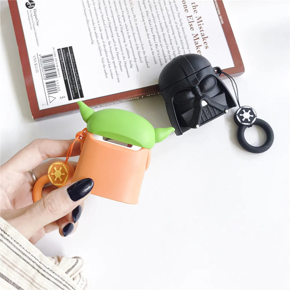 Aura Airpods Cute Cartoon Darth Vader Silicone Earphone Case
