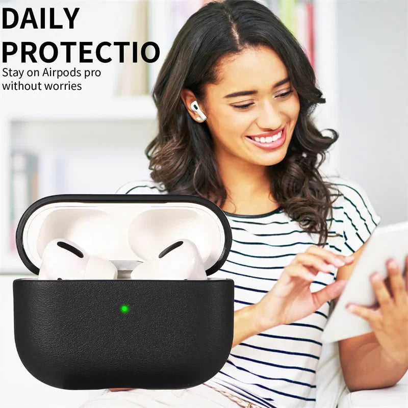 Leather Grain Case for AirPods Pro 2 – Premium Protective Cover for Apple AirPods Gen 2&3 Bluetooth Earphones