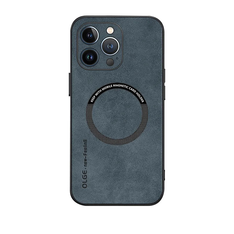 MagSafe Leather Case for iPhone 14-16 Pro Max – Luxury Wireless Charging, Shockproof Design