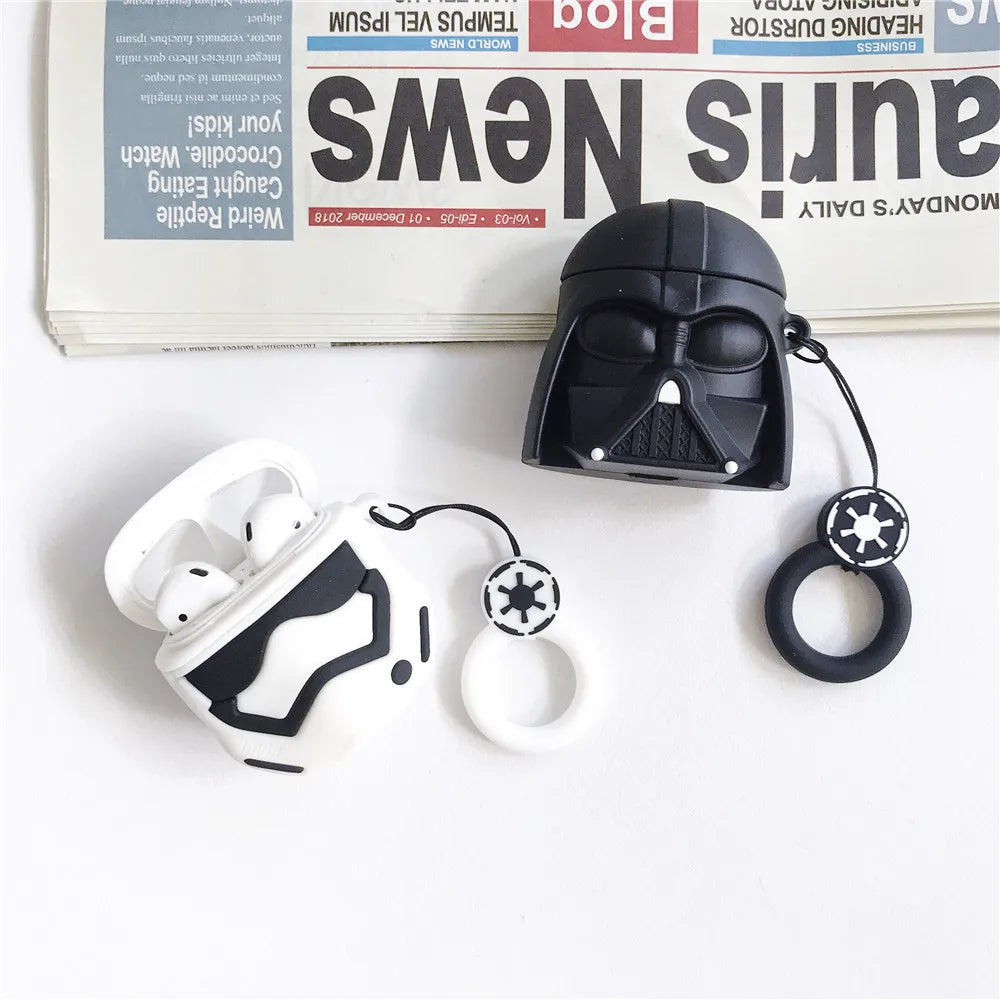 Aura Airpods Cute Cartoon Darth Vader Silicone Earphone Case