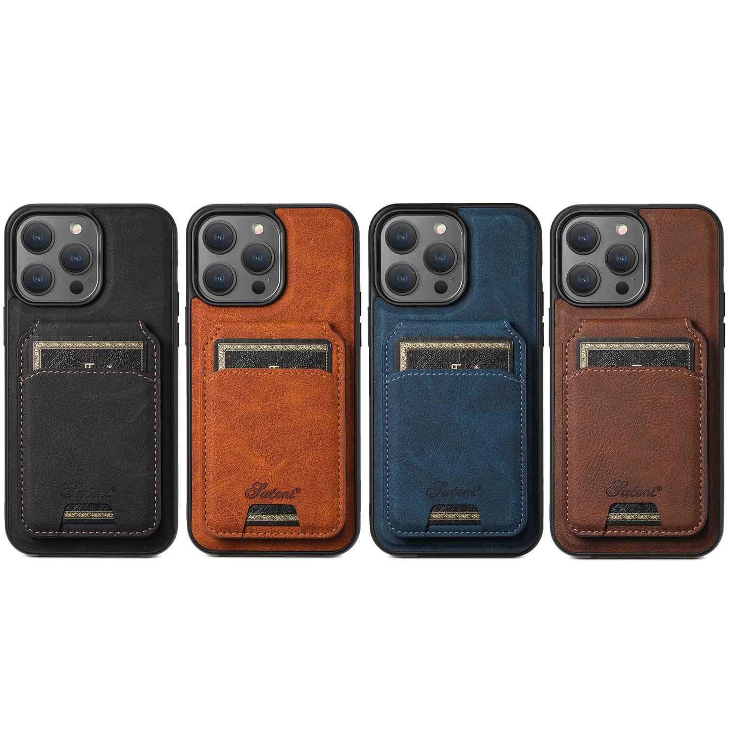 Aura Premium Leather Wallet Phone Case | Card Holder with Magnetic Pocket | Wireless Charging Compatible for iPhone 14/15/16 Pro Max