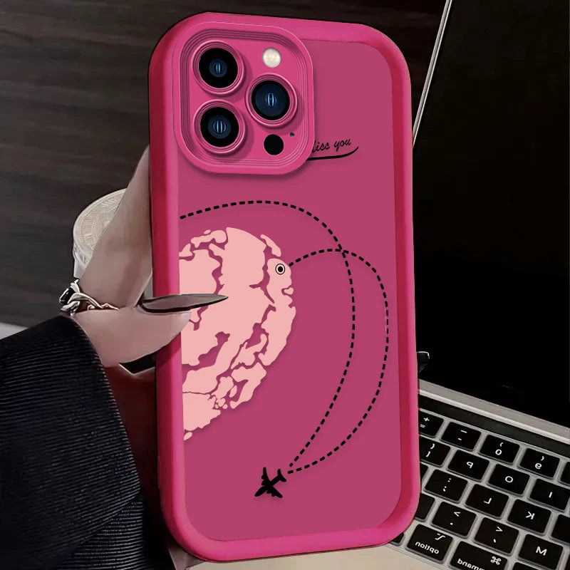 AuraCase Loves Hearts Paireds Phone Case for IPhone Soft TPU Back Cover