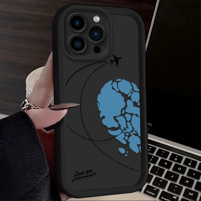 AuraCase Loves Hearts Paireds Phone Case for IPhone Soft TPU Back Cover