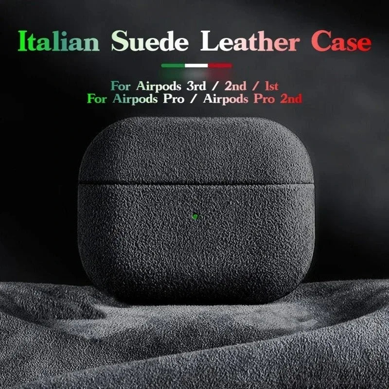 Italian Suede Leather Case for AirPods Pro 1-2 -3 | Luxury All-Inclusive Wireless Charging Cover