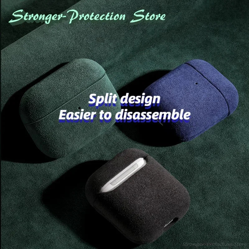 Italian Suede Leather Case for AirPods Pro 1-2 -3 |  Luxury All-Inclusive Wireless Charging Cover