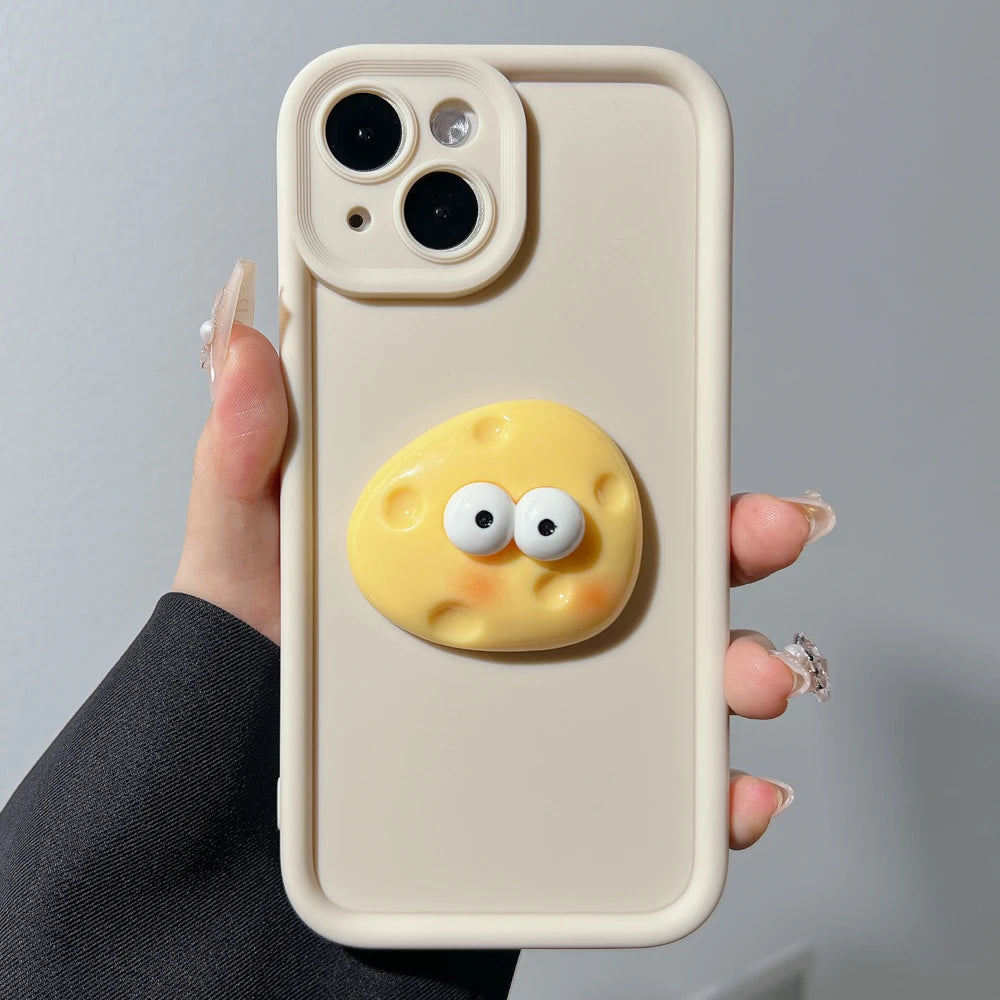Aura Cute 3D Bear Coffee Cartoon Silicone Case For iPhone Cases Soft Matte Cover