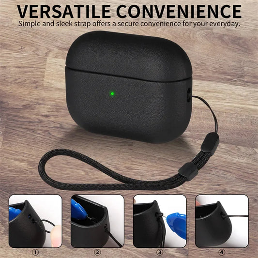 Leather Grain Case for AirPods Pro 2 – Premium Protective Cover for Apple AirPods Gen 2&3 Bluetooth Earphones