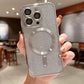 MagSafe Electroplate Lens Protector Case for iPhone 15/16 Pro Max - Wireless Charging Glitter Bumper