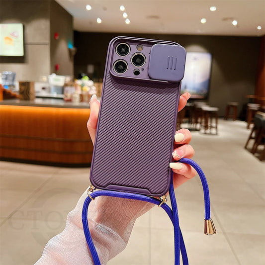 Aura Crossbody Lanyard Cord Rope Strap Magnetic Phone Case Slider Camera Lens Protection Cover