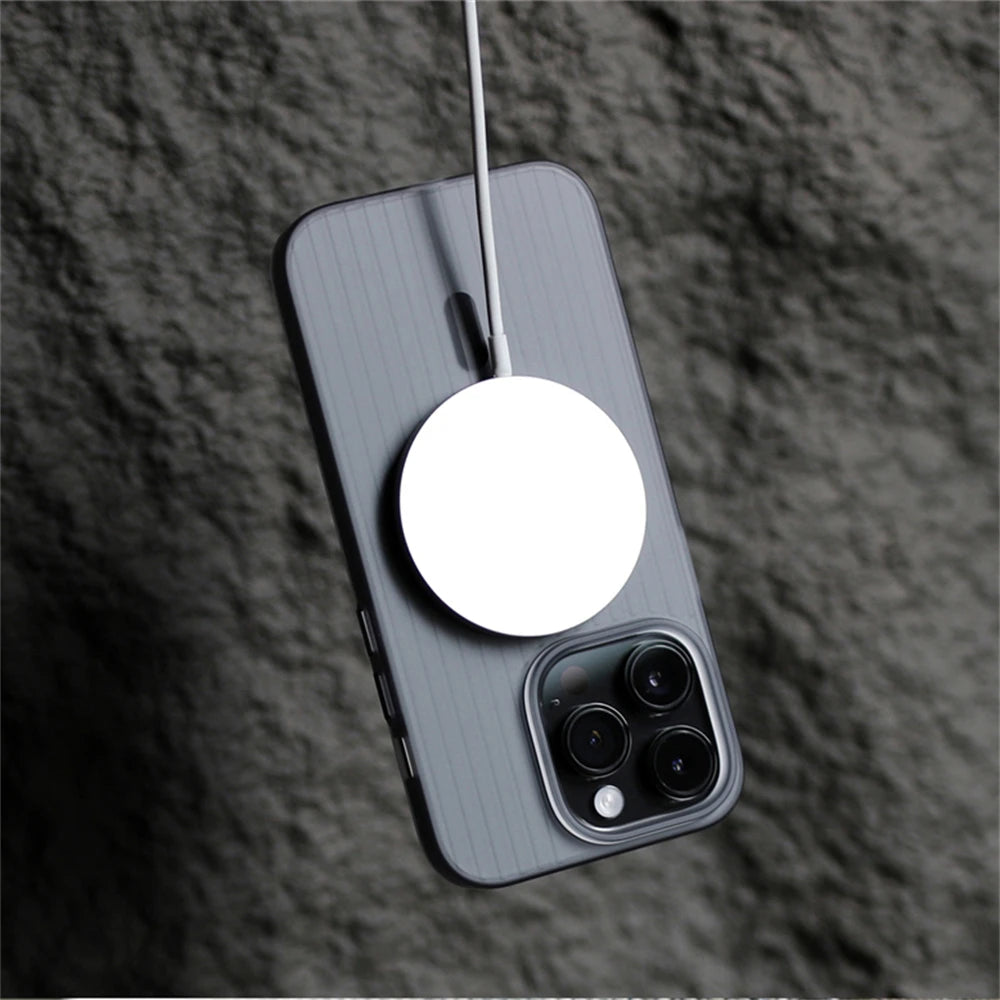 Luxury MagSafe Matte Case with Wireless Charging for iPhone 12-16 Pro Max – Clear Hard PC Cover