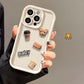 Aura Cute 3D Bear Coffee Cartoon Silicone Case For iPhone Cases Soft Matte Cover