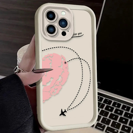 AuraCase Loves Hearts Paireds Phone Case for IPhone Soft TPU Back Cover
