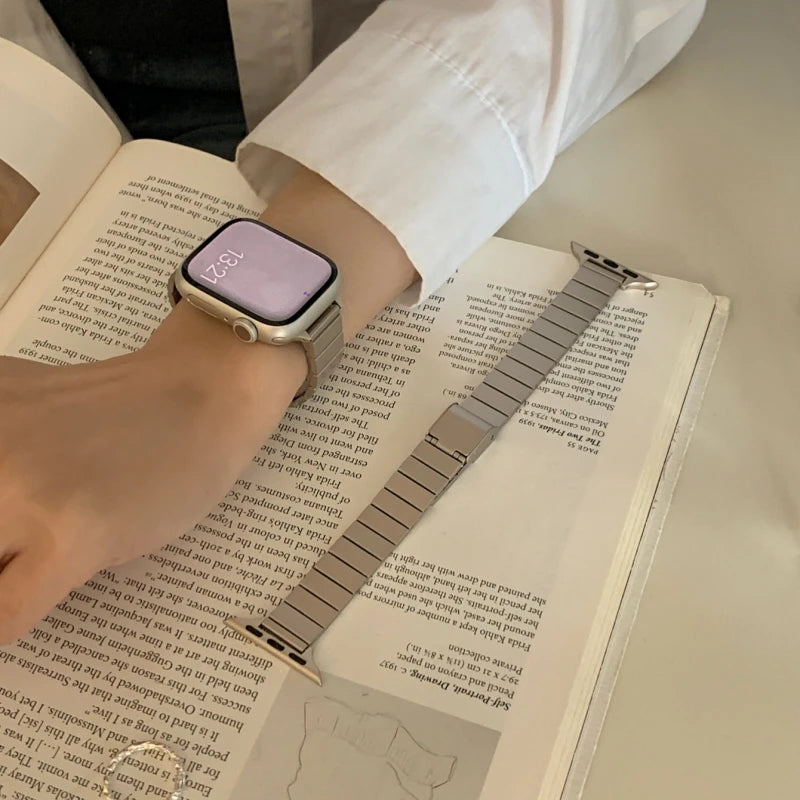 Aura Luxury Metal Stainless Steel Strap For Apple Watch