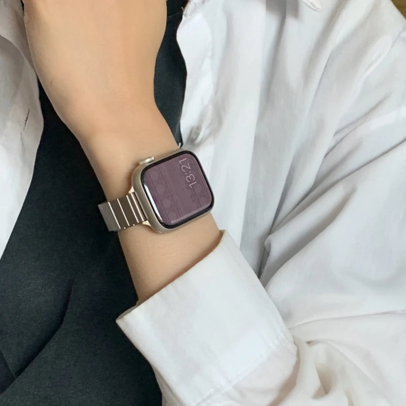 Aura Luxury Metal Stainless Steel Strap For Apple Watch