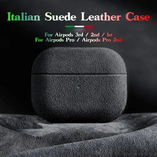 Italian Suede Leather Case for AirPods Pro 1-2 -3 |  Luxury All-Inclusive Wireless Charging Cover