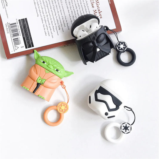 Aura Airpods  Cute Cartoon Darth Vader Silicone Earphone Case